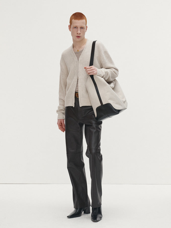 Tonywack - Baby Alpaca Brushed Zip Cardigan (Ecru) product image 5 | TRAB K-Fashion Australia