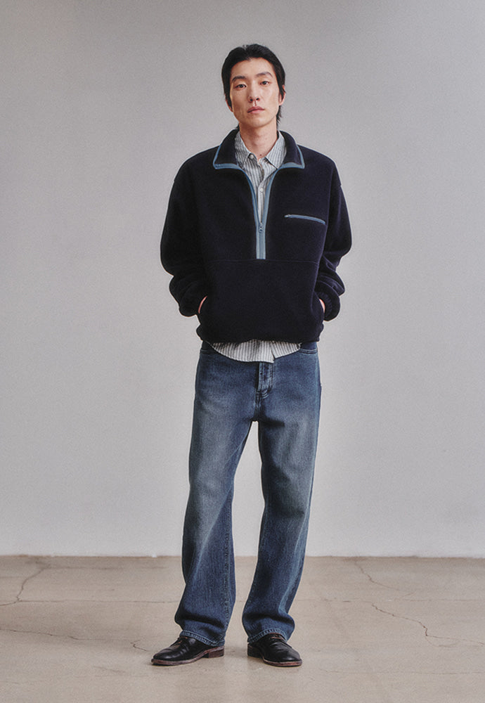 Art if acts - Fleece Half Zip Pullover (Navy) product image 2 | TRAB K-Fashion Australia