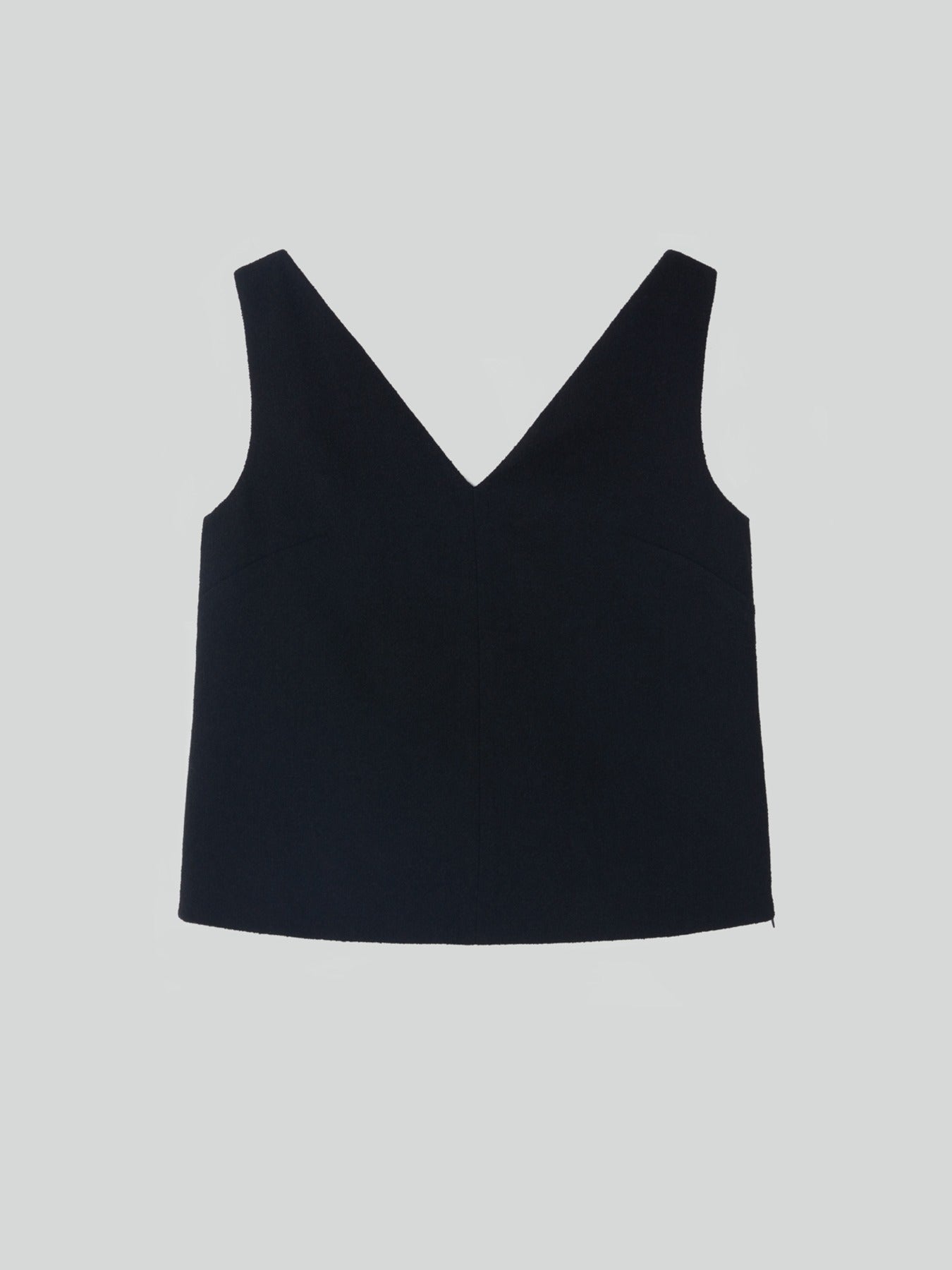 Recto - Wool Tweed V-Neck Top (Black) product image 1 | TRAB K-Fashion Australia