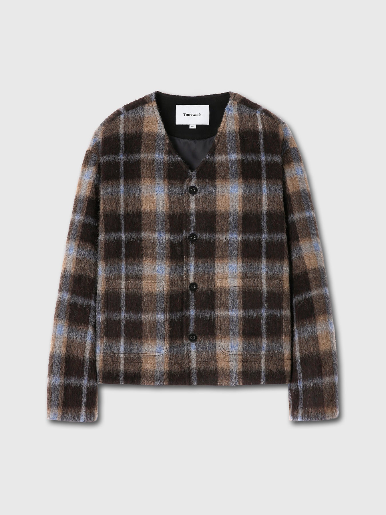 Tonywack - Checked Wool Mohair Blouson Italian Fabric (Brown) product image 6 | TRAB K-Fashion Australia