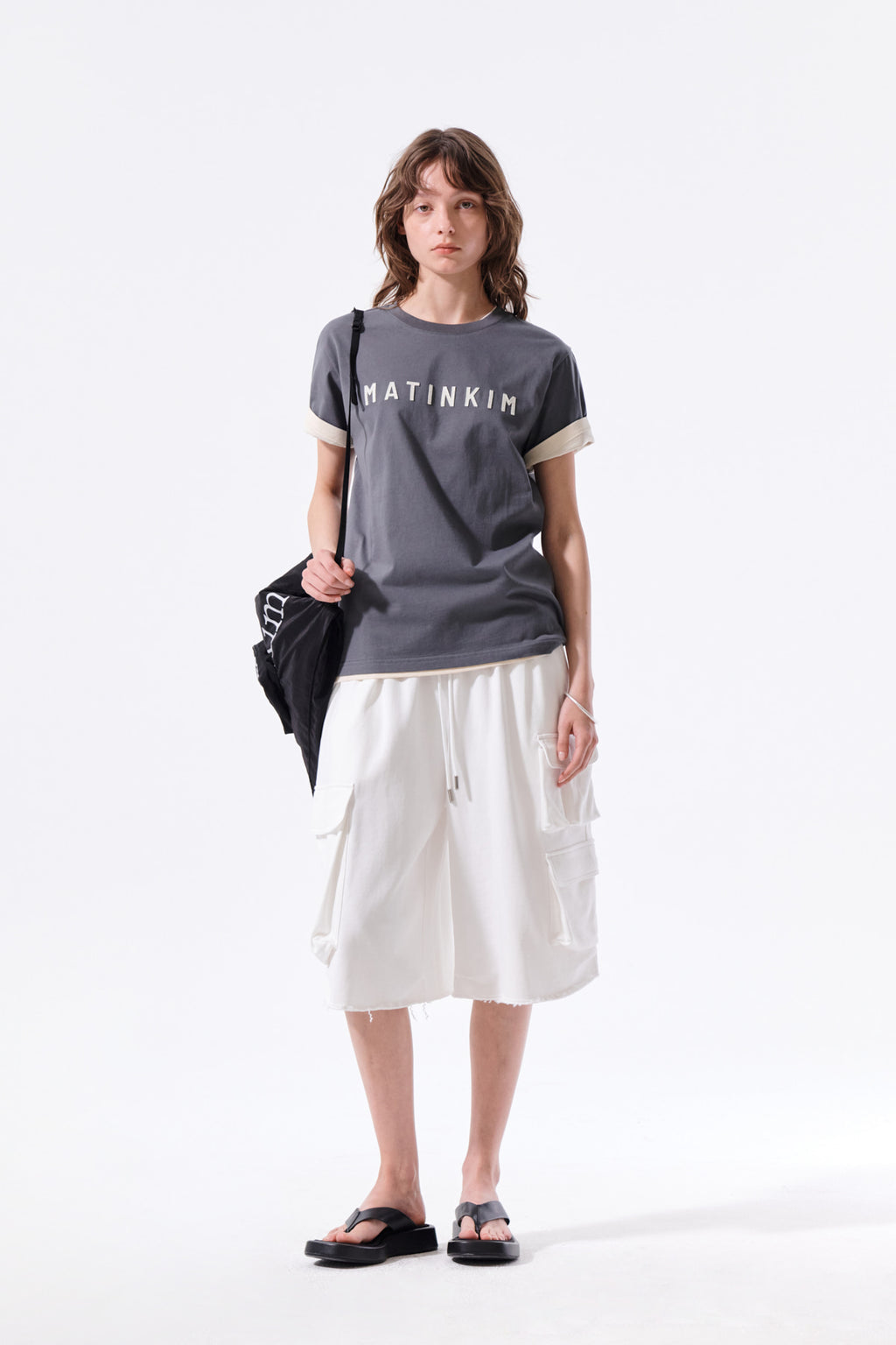 Matin Kim - Applique Felt Logo Top (Charcoal) product image 9 | TRAB K-Fashion Australia