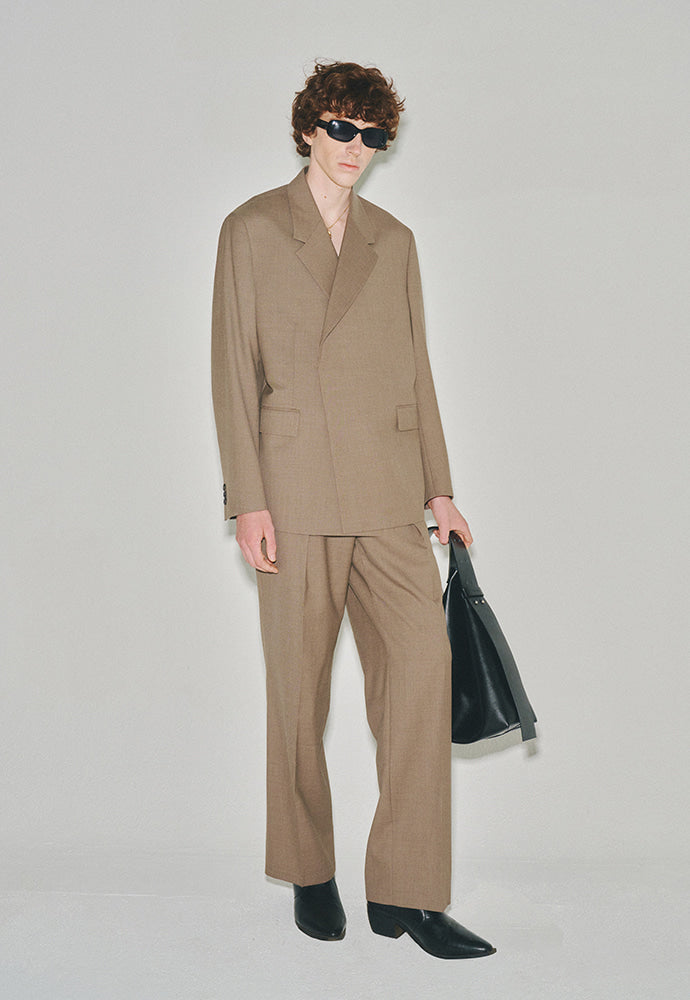 Tonywack - High Density Wool Hidden Button Blazer (Wool 100%) (Bronze Beige) product image 1 | TRAB K-Fashion Australia