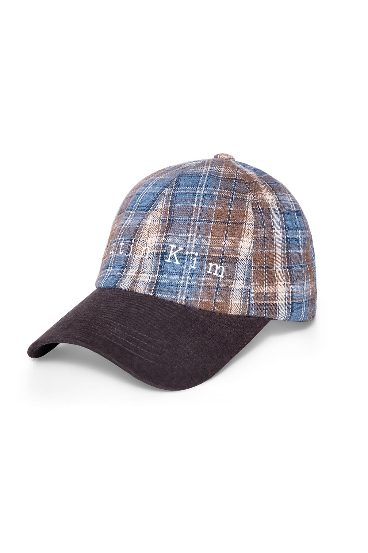 Matin Kim - Matin Contrast Brim Check Ball Cap (Brown) product image 2 | TRAB K-Fashion Australia