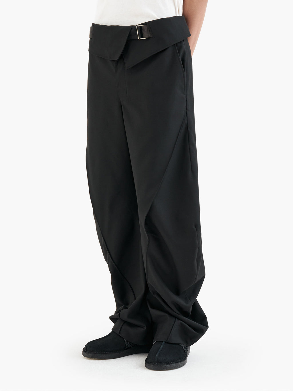 Jiyong Kim - Sun-Bleached Curved Trousers (Black) product image 6 | TRAB K-Fashion Australia