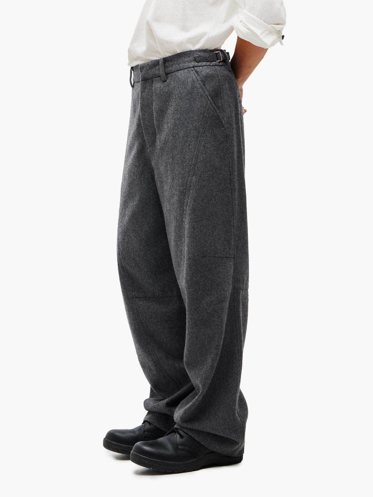 Jiyong Kim - Wool Dart Trousers (Grey) product image 4 | TRAB K-Fashion Australia