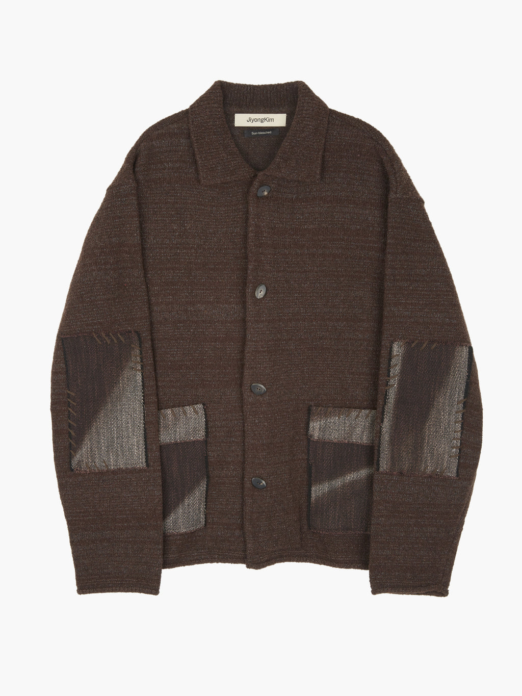 Jiyong Kim - Sun-Bleached Pocket Knit Cardigan (Brown) product image 8 | TRAB K-Fashion Australia
