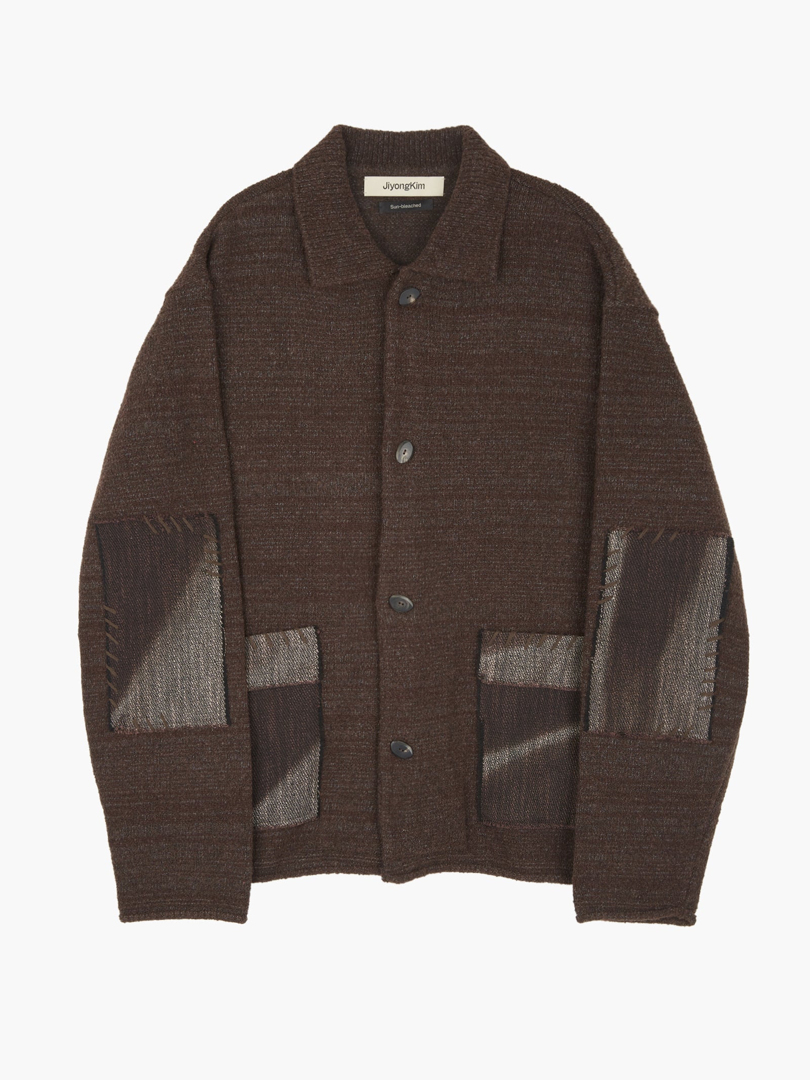 Jiyong Kim - Sun-Bleached Pocket Knit Cardigan (Brown) product image 8 | TRAB K-Fashion Australia