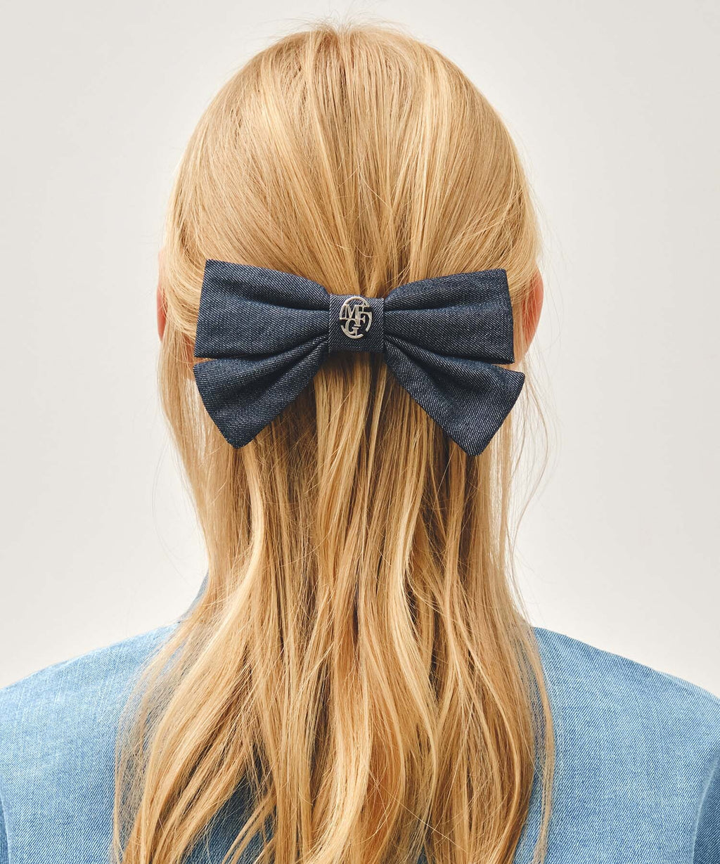 Marithe & Francois Girbaud - Circle Logo Ribbon Hair Pin (Blue) product image 4 | TRAB K-Fashion Australia
