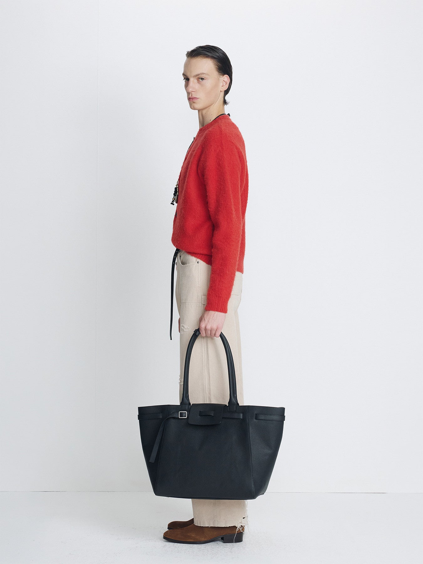 Tonywack - Brushed Wool Crew-Neck Cardigan (Red) product image 3 | TRAB K-Fashion Australia