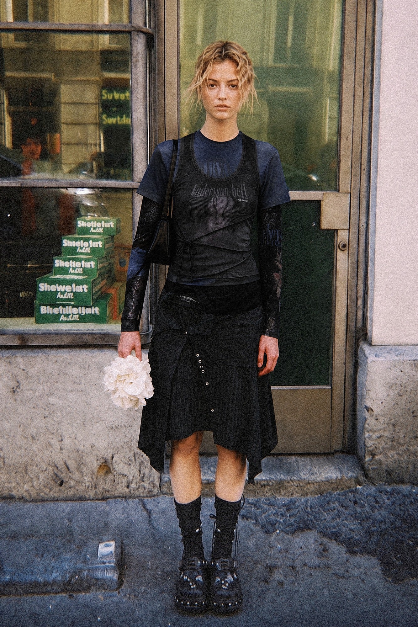 Andersson Bell - Rock Archive Layered T-Shirt (black) (Black) product image 1 | TRAB K-Fashion Australia