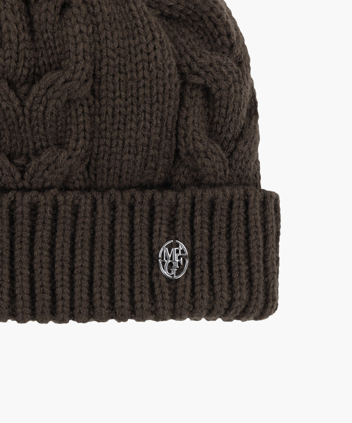 Marithe & Francois Girbaud - Cable Knit Beanie (Brown) product image 4 | TRAB K-Fashion Australia