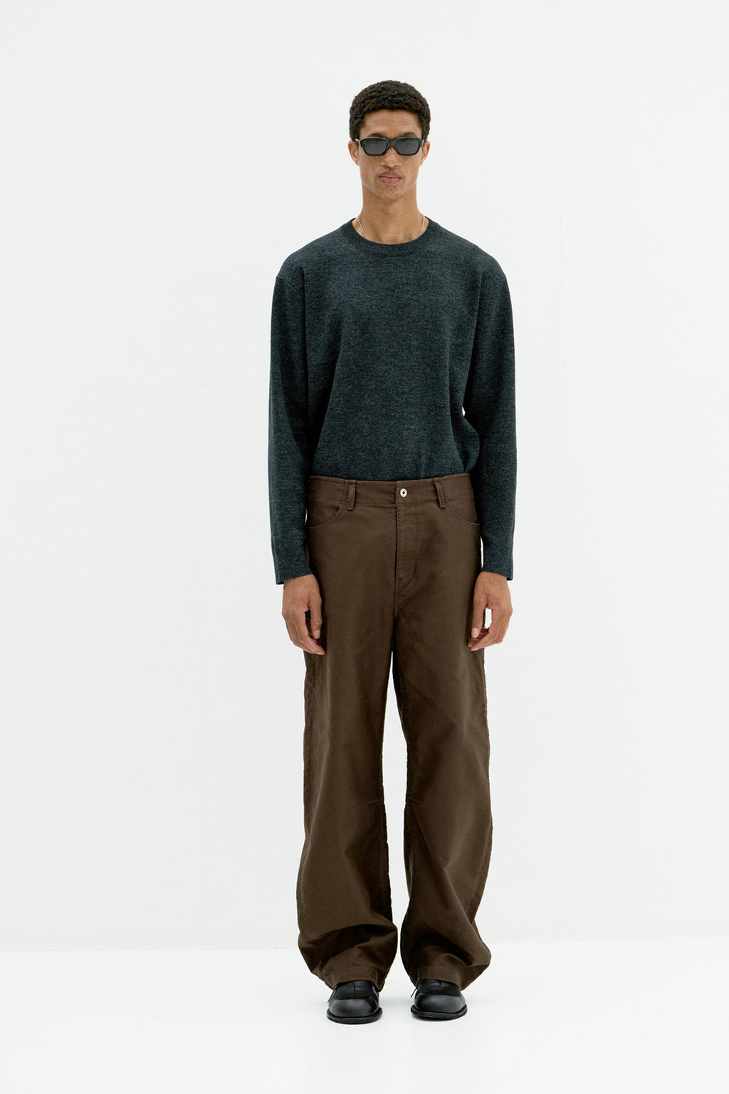 Coor - Deep Curved Jumbo Washed Pants (Washed Dark Brown) product image 2 | TRAB K-Fashion Australia