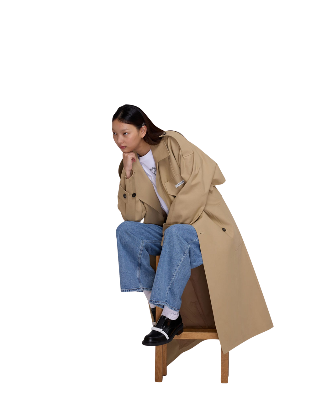 Kimhe Kim - One Pocket Oversized Trench Coat (Beige) product image 5 | TRAB K-Fashion Australia