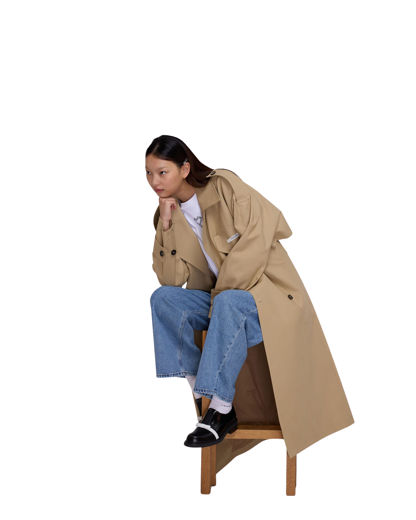 Kimhe Kim - One Pocket Oversized Trench Coat (Beige) product image 5 | TRAB K-Fashion Australia
