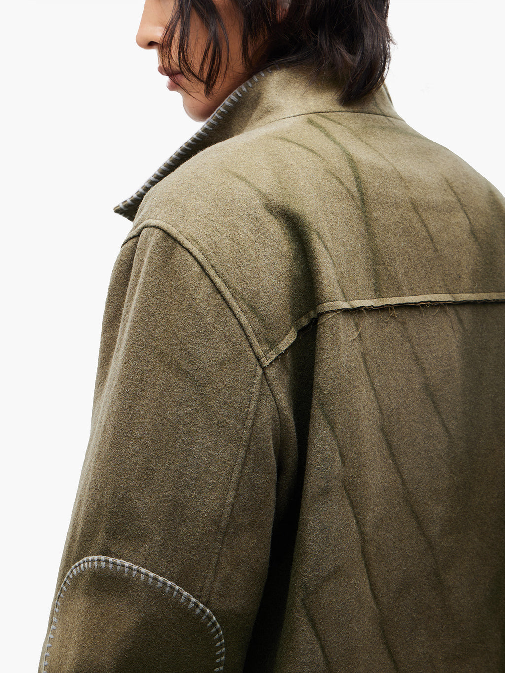 Jiyong Kim - Sun-Bleached Blanket Jacket (Green) product image 7 | TRAB K-Fashion Australia