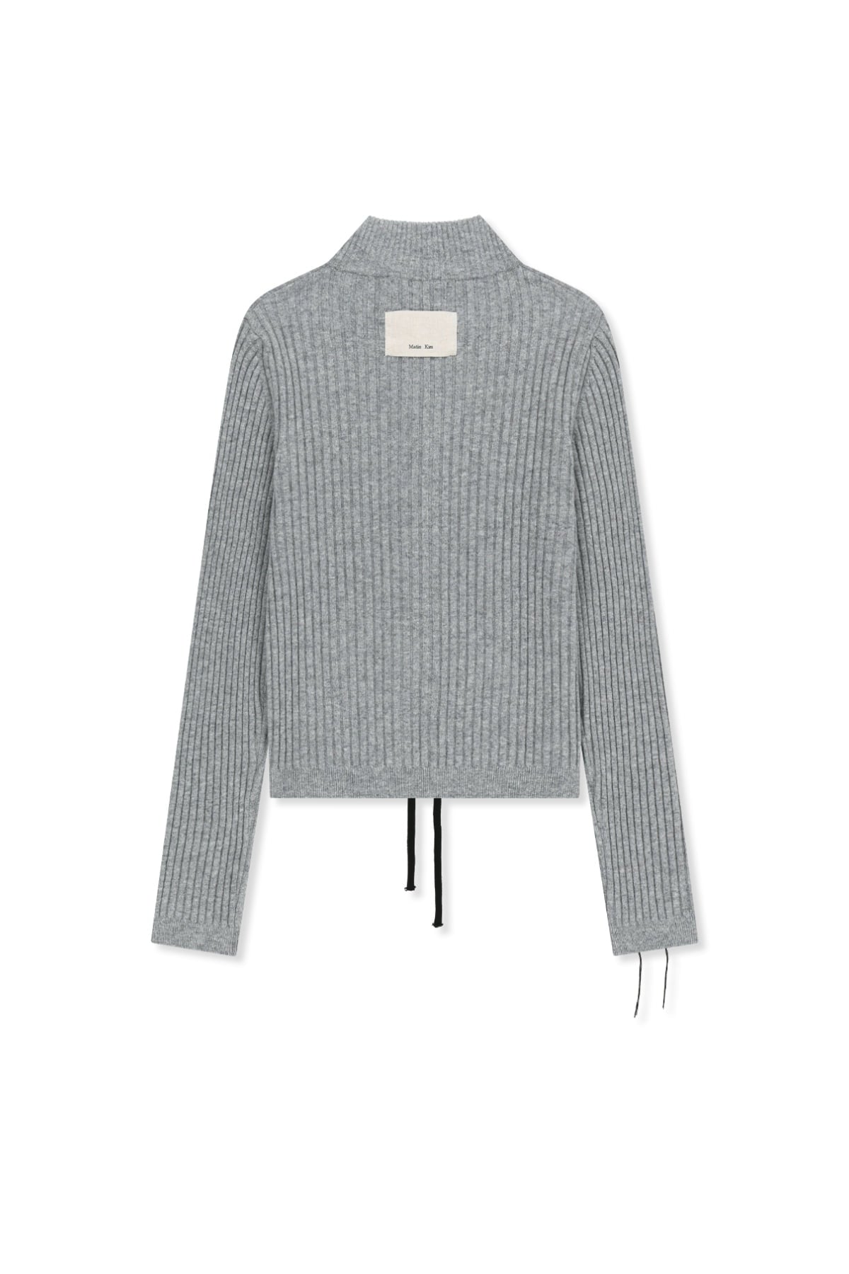 Matin Kim - Hand Stitch Slim Fit Knit Zip Up (Grey) product image 2 | TRAB K-Fashion Australia