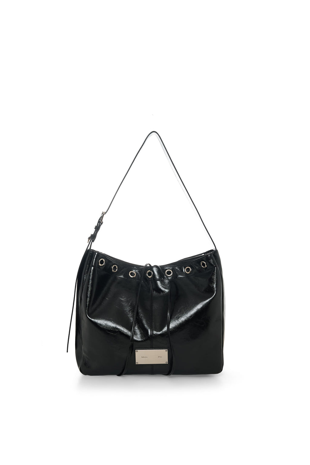 Matin Kim - Matin Eyelet Point Layered Big Shoulder Bag (Black) product image 2 | TRAB K-Fashion Australia