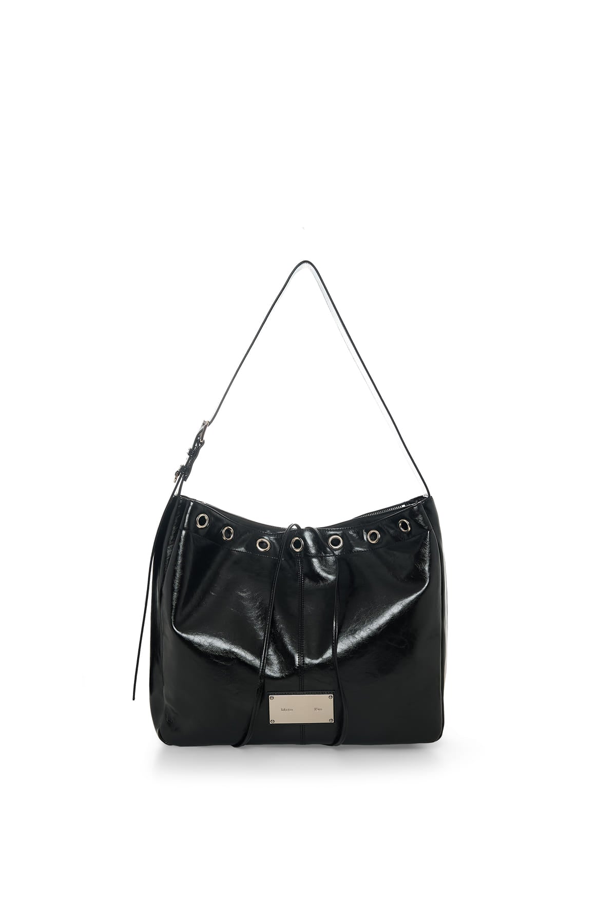 Matin Kim - Matin Eyelet Point Layered Big Shoulder Bag (Black) product image 2 | TRAB K-Fashion Australia