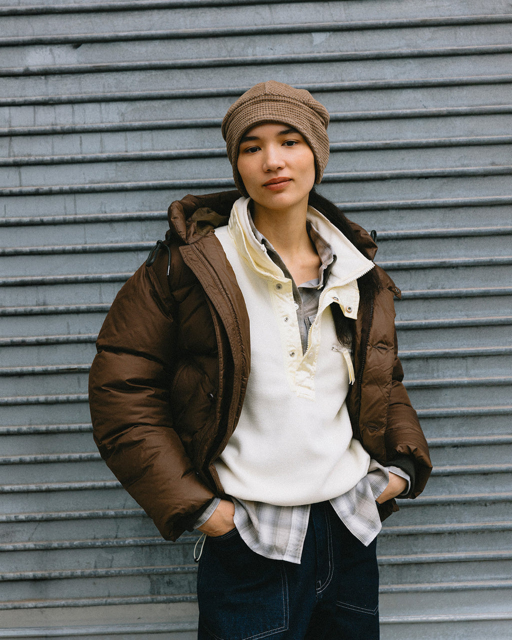 Eastlogue - Alpine Half Zip-up Fleece Jumper (Cream) product image 1 | TRAB K-Fashion Australia