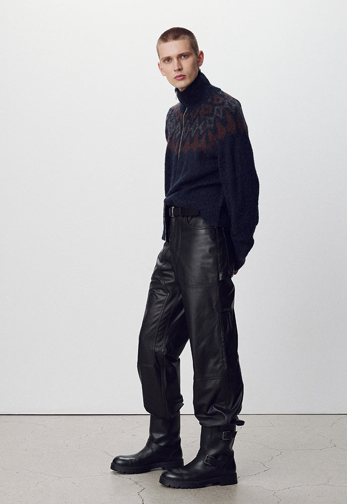 Tonywack - Nordic Mohair Zip Up Knit (Dark Navy) product image 3 | TRAB K-Fashion Australia