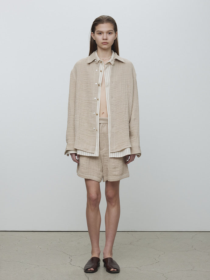 Tonywack - Double Weave Linen Shirt (French Beige) product image 4 | TRAB K-Fashion Australia
