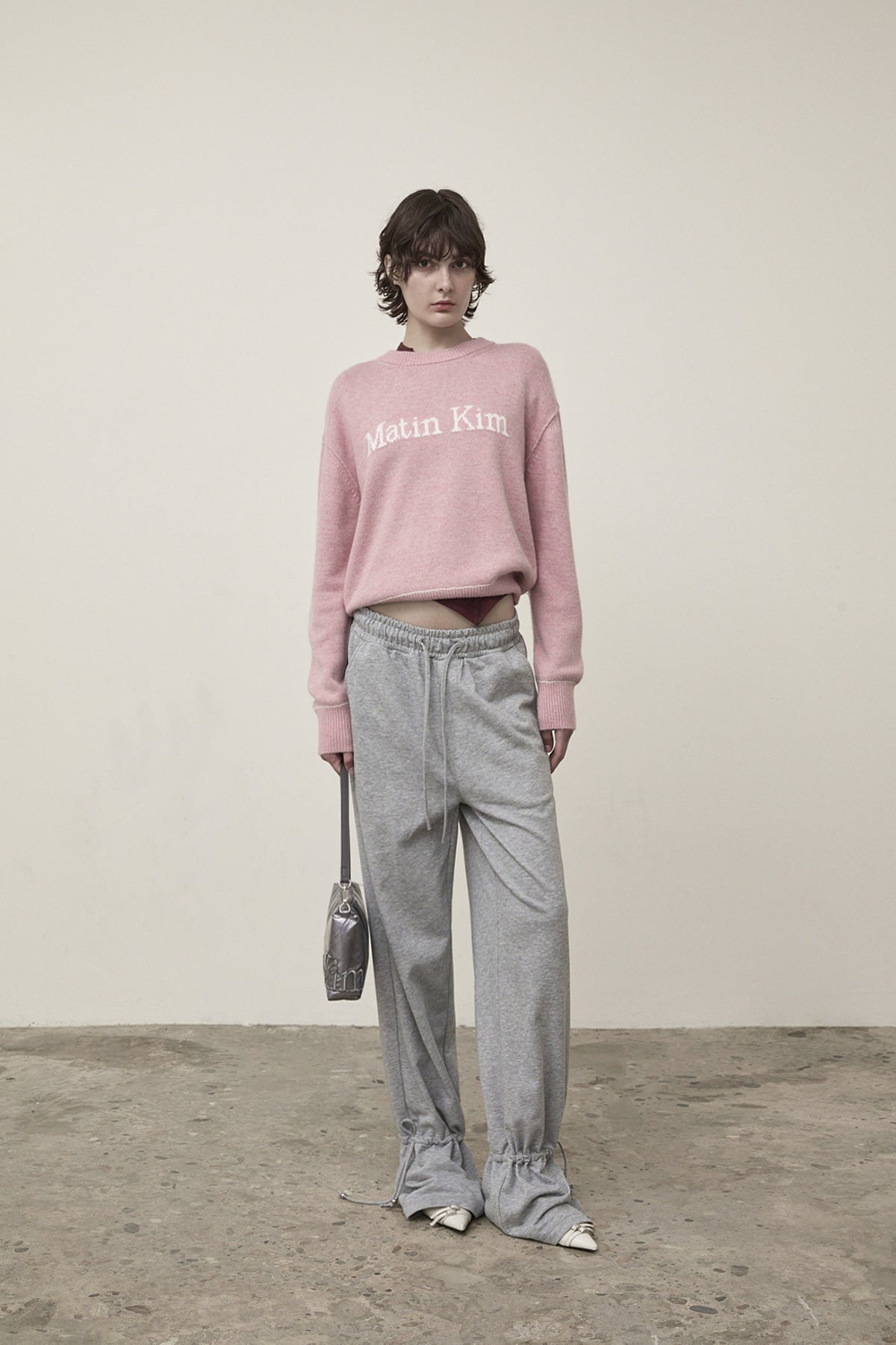 Matin Kim - Color Trim Line Logo Pullover (Pink) product image 13 | TRAB K-Fashion Australia