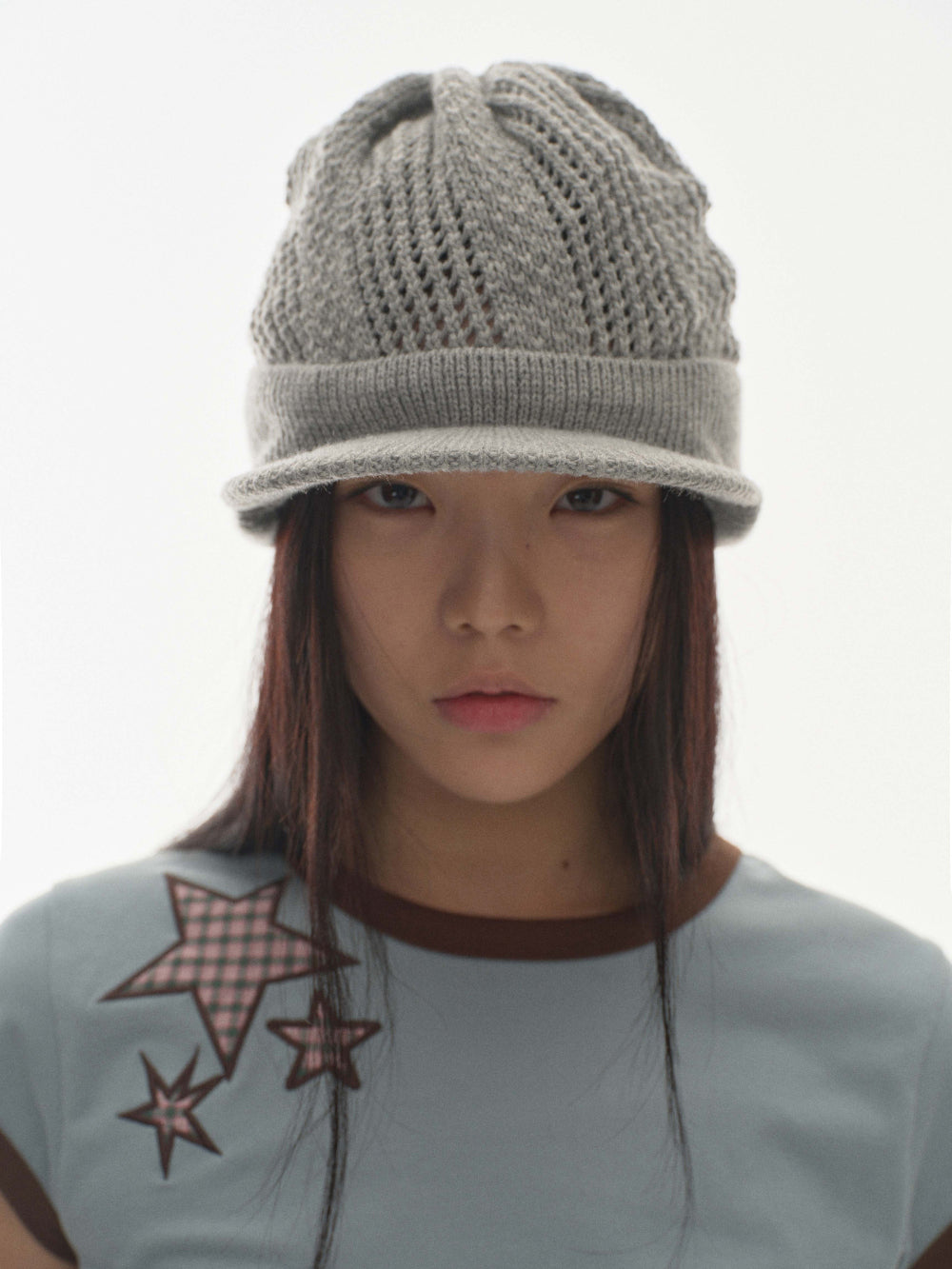 Coyseio - Coy Visor Crochet Beanie (Melange Grey) product image 4 | TRAB K-Fashion Australia