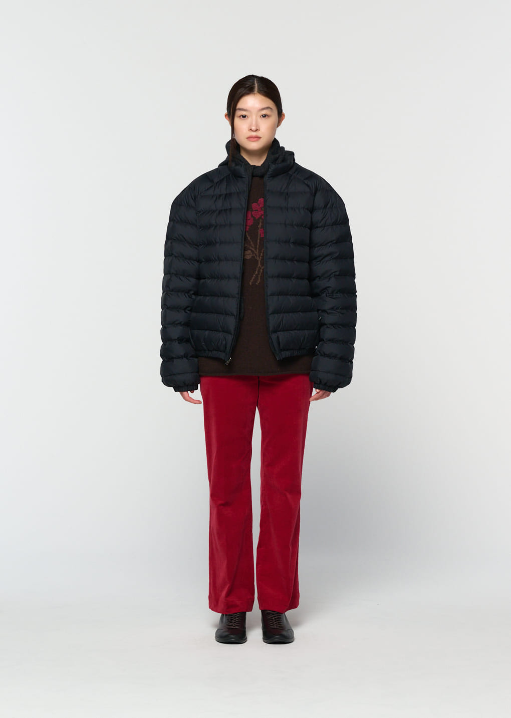Amomento - [Pre-Order] goose down reversible jumper (Black) product image 2 | TRAB K-Fashion Australia