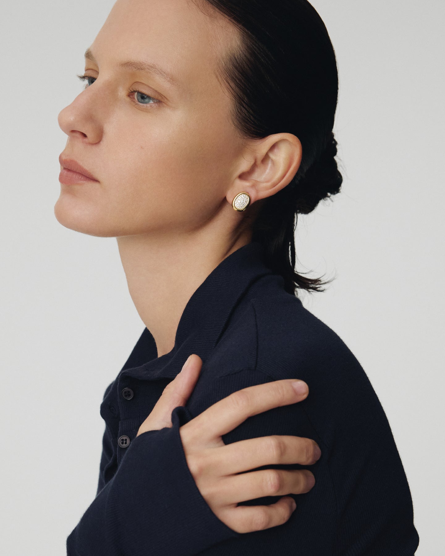 Numbering - Pave Oval Earrings #3305 product image 2 | TRAB K-Fashion Australia