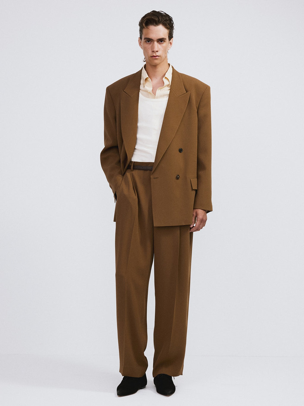 Recto - Fluid Double Suit Jacket (Ochre) product image 1 | TRAB K-Fashion Australia