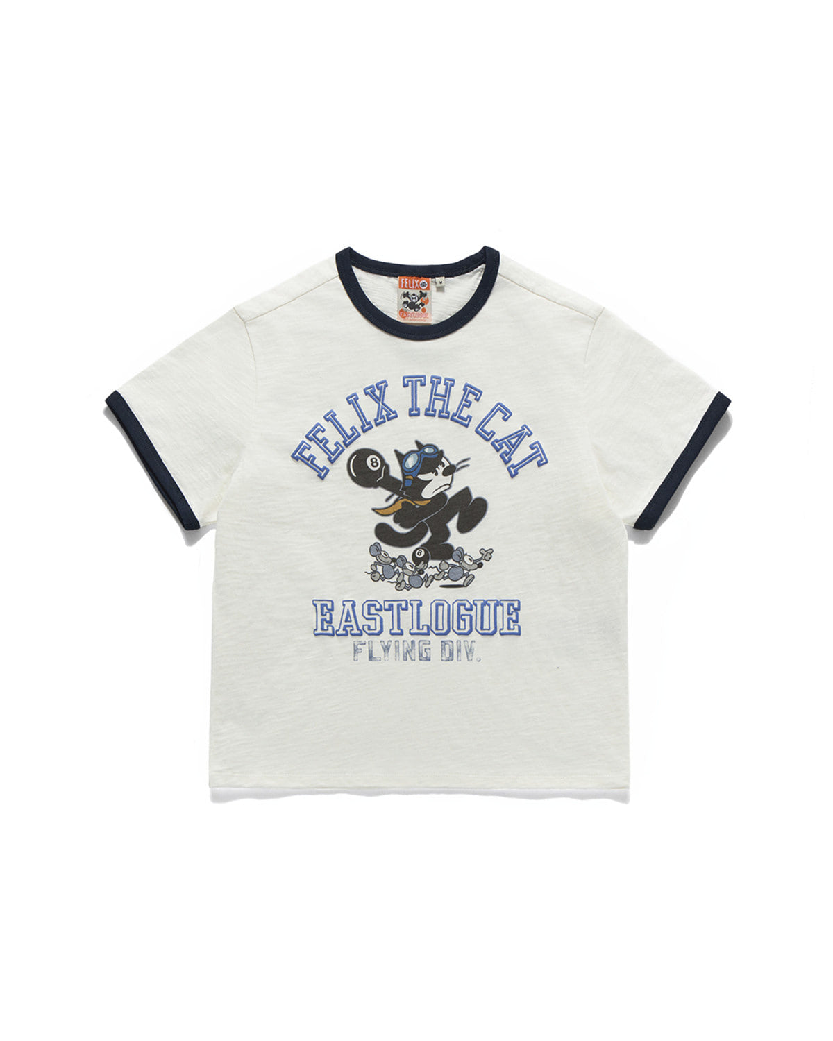 Eastlogue - Felix Division Ringer T-shirts (Off White & Navy) product image 1 | TRAB K-Fashion Australia