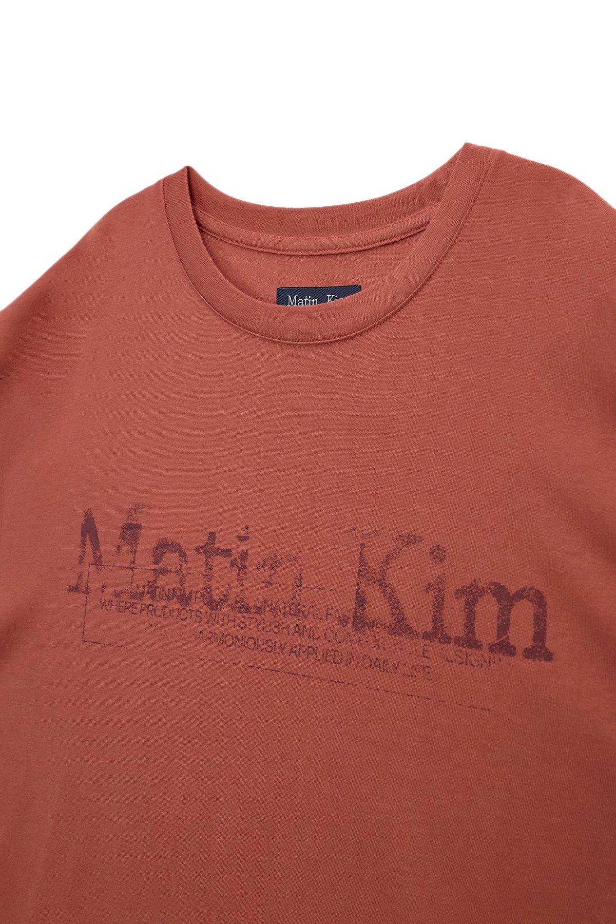 Matin Kim - Stamp Logo Graphic Oversize Top (Brick) product image 3 | TRAB K-Fashion Australia