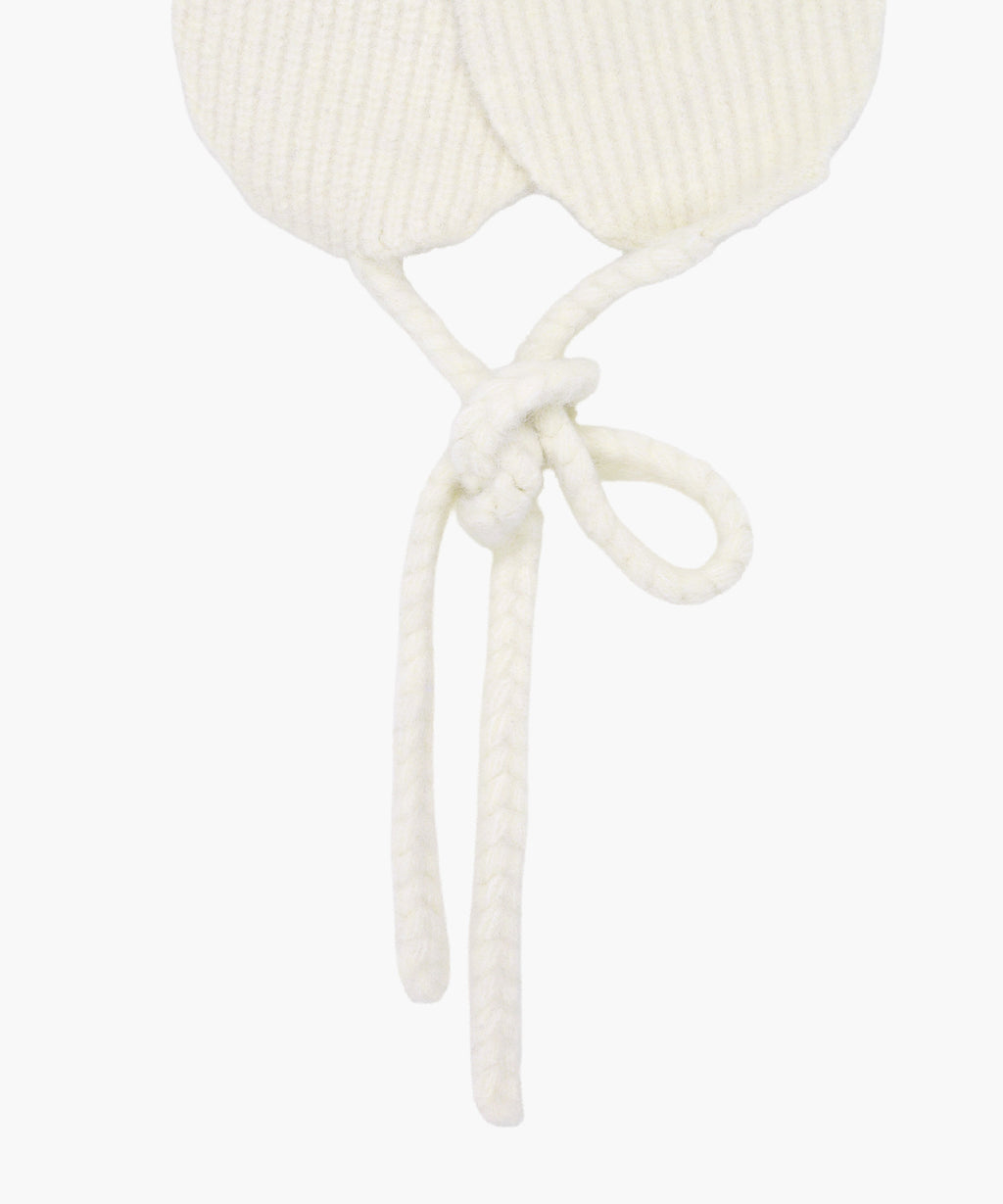 Marithe & Francois Girbaud - Circle Logo Knit Ear Flap (Ivory) product image 4 | TRAB K-Fashion Australia