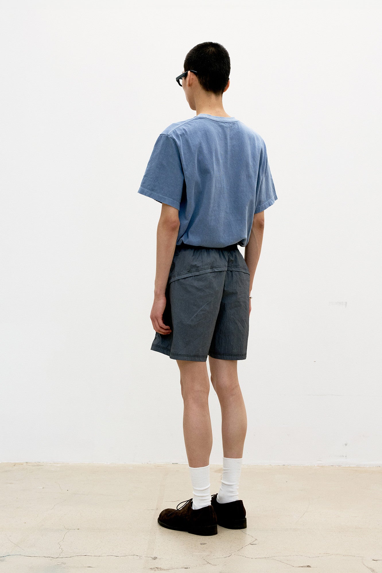 Coor - Damaged Color Dyed Crop T-Shirt (Washed Blue) product image 4 | TRAB K-Fashion Australia
