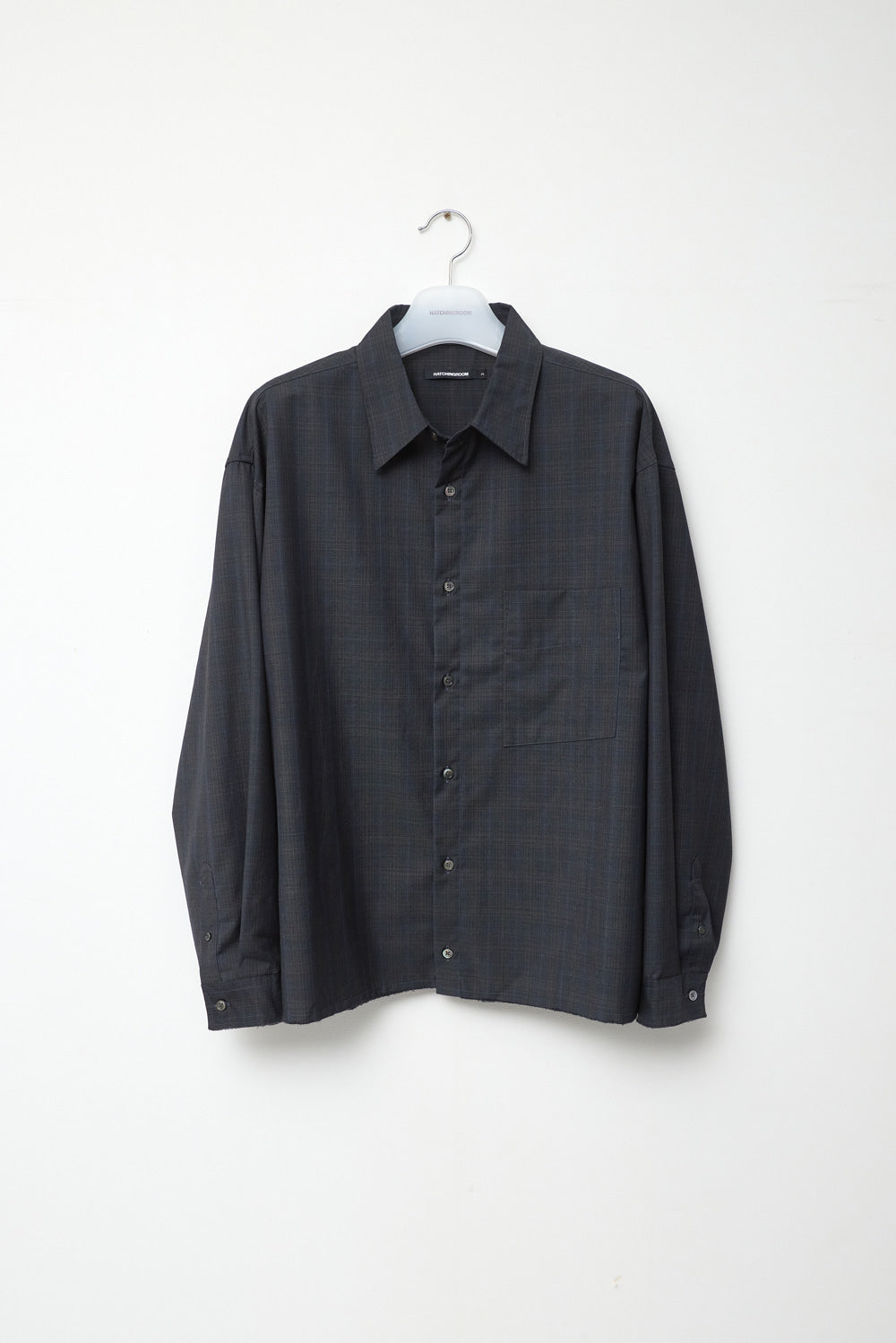 Hatchingroom - Crop Shirt Wool Check (Grey) product image 1 | TRAB K-Fashion Australia