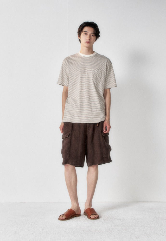 Art if acts - Washed Stripe Pocket S/S Tee (Dove) product image 1 | TRAB K-Fashion Australia