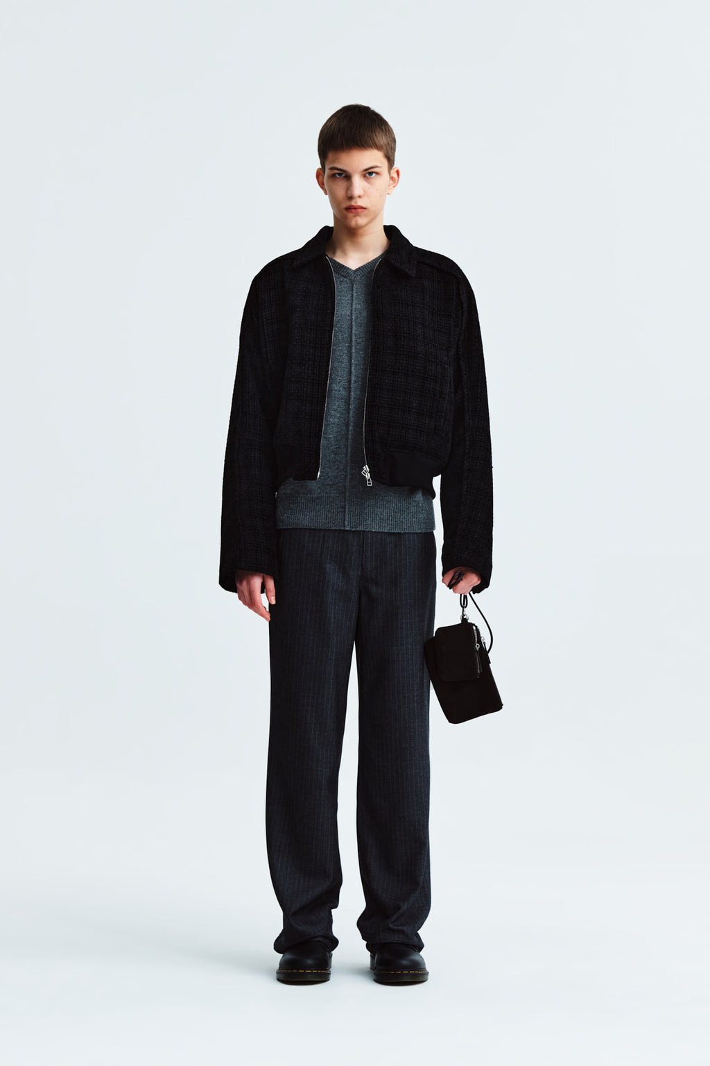 Matin Kim - Tweed Blouson Jumper (Black) product image 6 | TRAB K-Fashion Australia