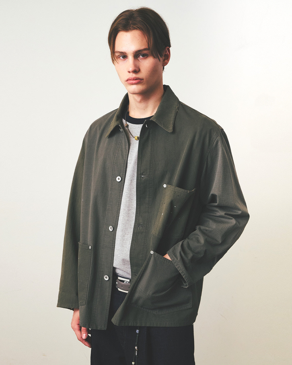 Eastlogue - Railman Work Jacket (Olive Mixed) product image 3 | TRAB K-Fashion Australia
