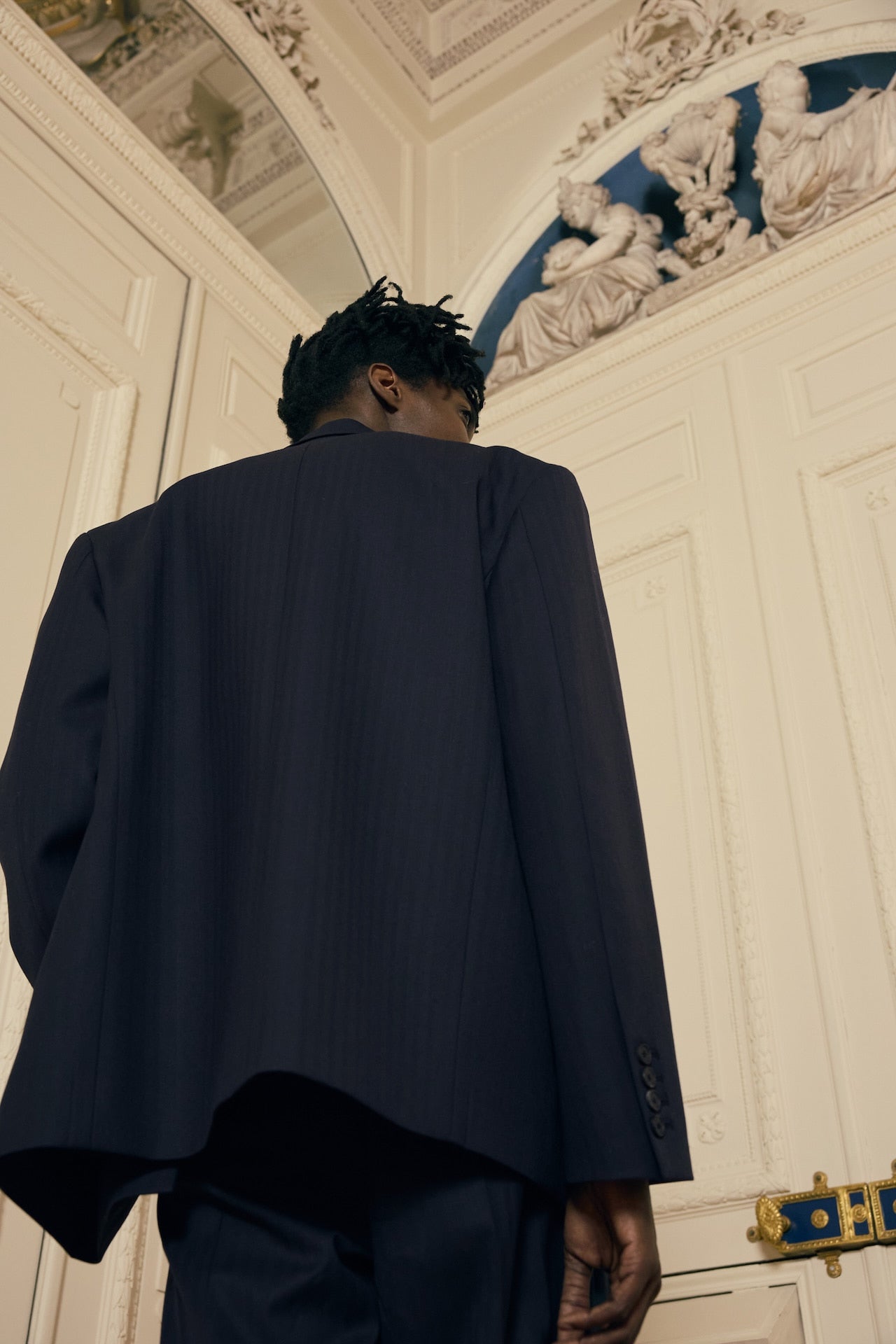 STU - Herringbone Double Breasted Blazer (Navy) product image 11 | TRAB K-Fashion Australia