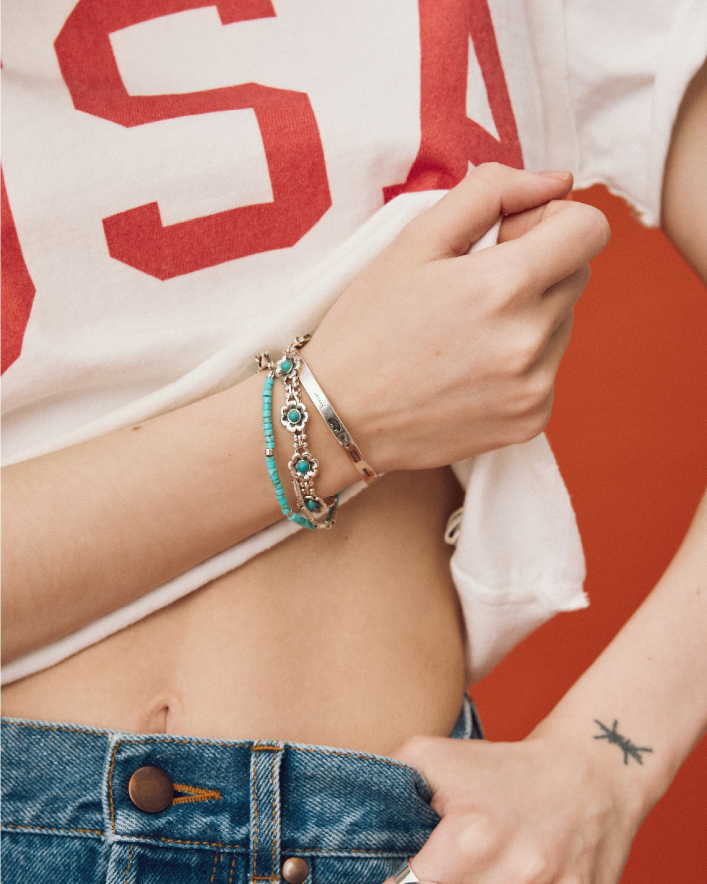 Numbering - Western Flower Link Bracelet #8971 product image 1 | TRAB K-Fashion Australia