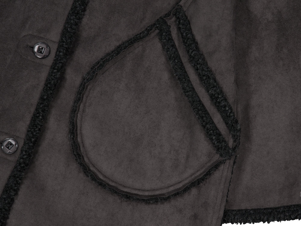 Coyseio - Round Collar Suede Jacket (Charcoal) product image 23 | TRAB K-Fashion Australia