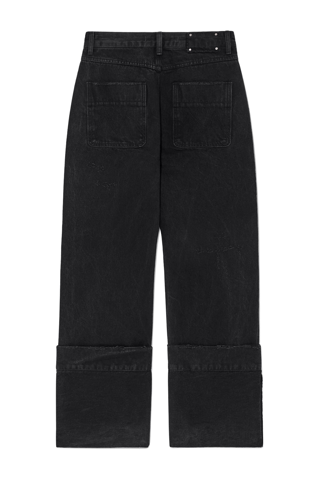 Matin Kim - Damage Turn Up Denim Pants (Black) product image 2 | TRAB K-Fashion Australia