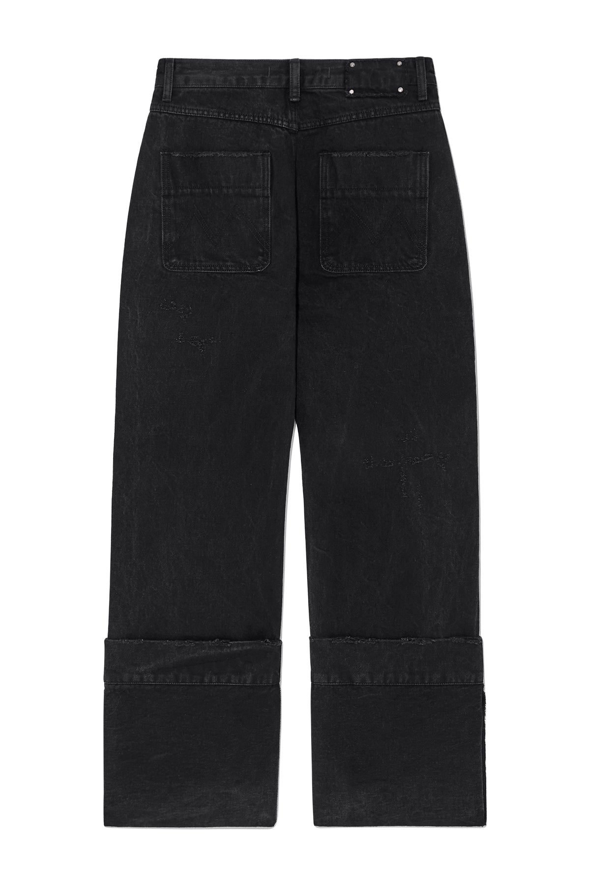Matin Kim - Damage Turn Up Denim Pants (Black) product image 2 | TRAB K-Fashion Australia