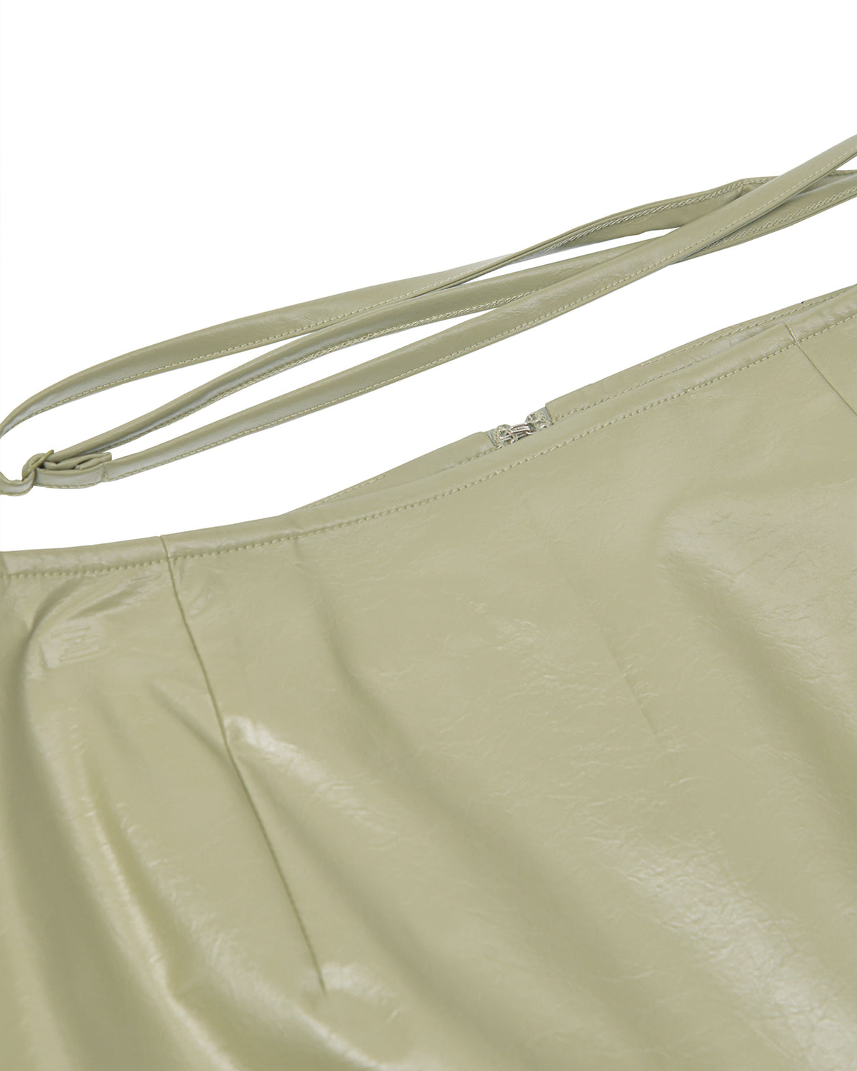 Brownyard - Crack Leather Midi Skirt (Olive) product image 4 | TRAB K-Fashion Australia