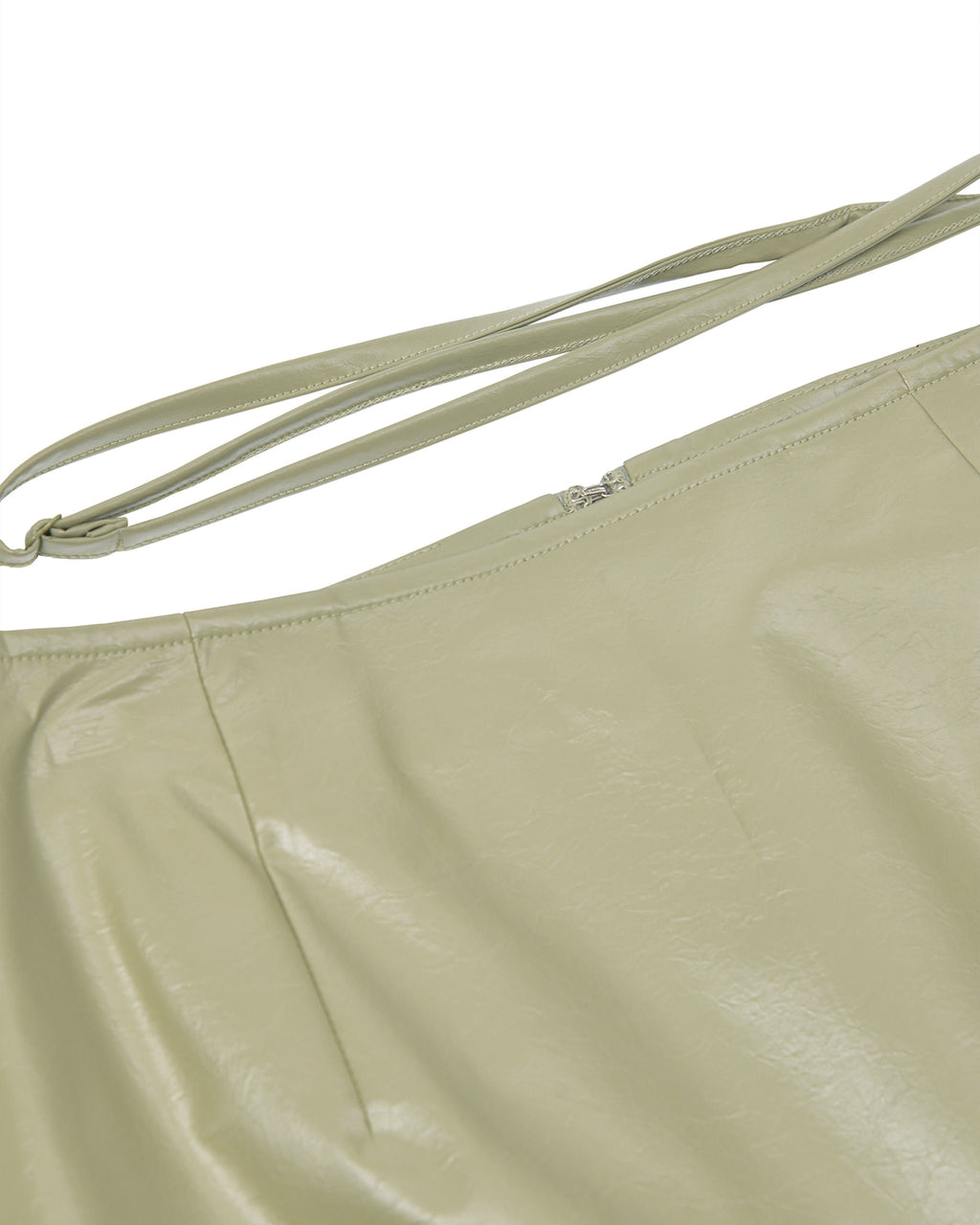 Brownyard - Crack Leather Midi Skirt (Olive) product image 4 | TRAB K-Fashion Australia