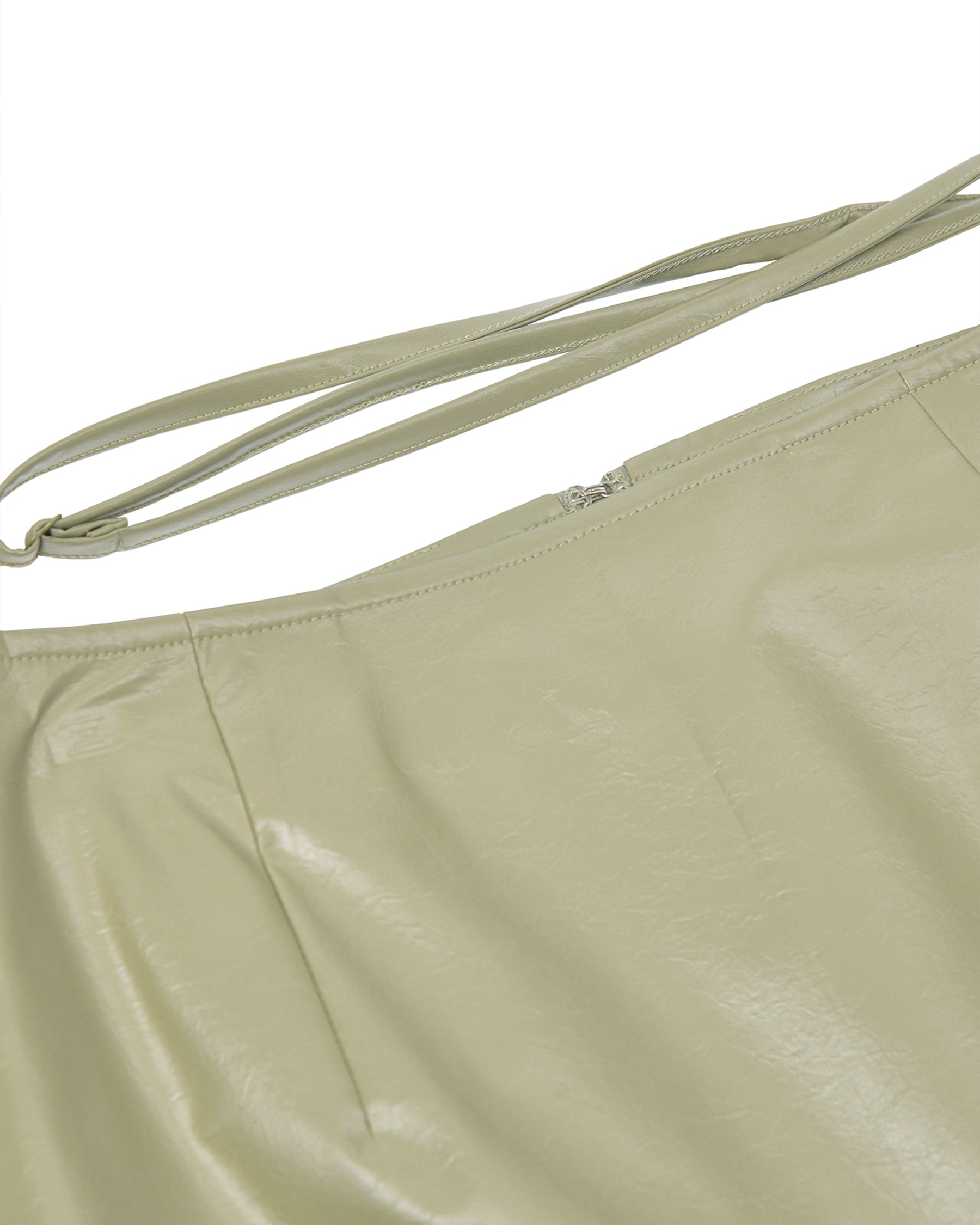 Brownyard - Crack Leather Midi Skirt (Olive) product image 4 | TRAB K-Fashion Australia