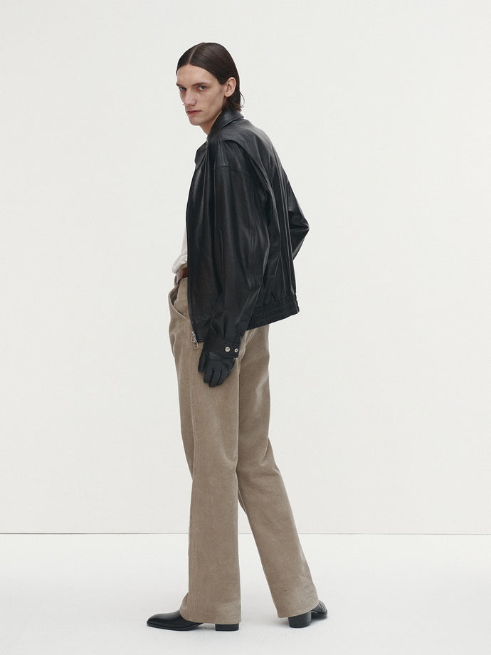 Tonywack - Leather Oversized Blouson Jacket (Black) product image 3 | TRAB K-Fashion Australia