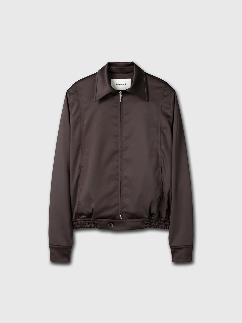 Tonywack - Silky Zippered Blouson Jacket (Brown) product image 10 | TRAB K-Fashion Australia