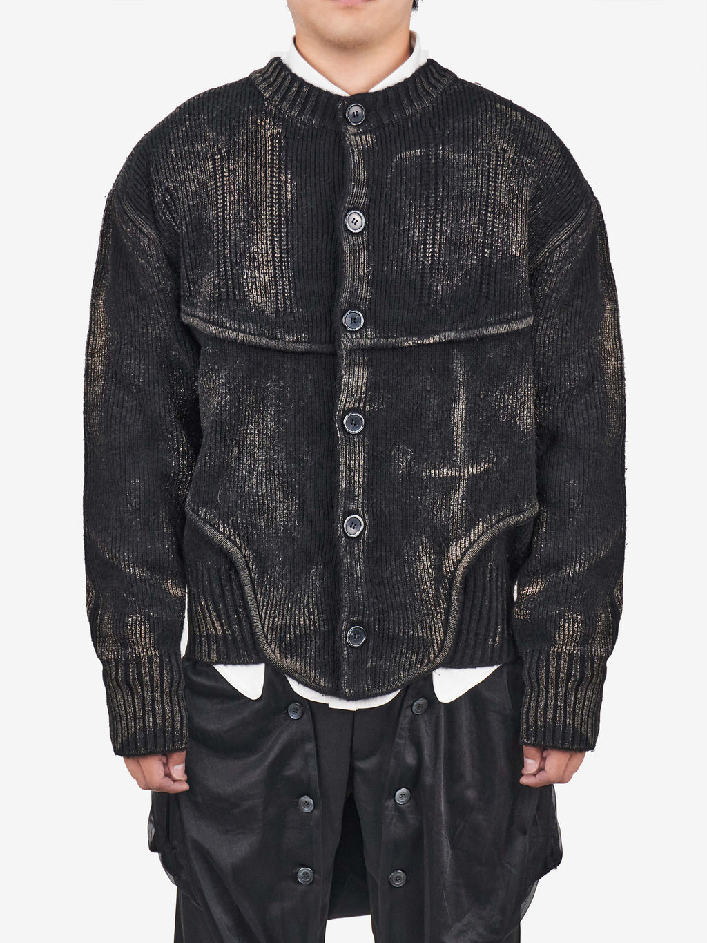 Juntae Kim - Painted Corset Knit Cardigan product image 1 | TRAB K-Fashion Australia