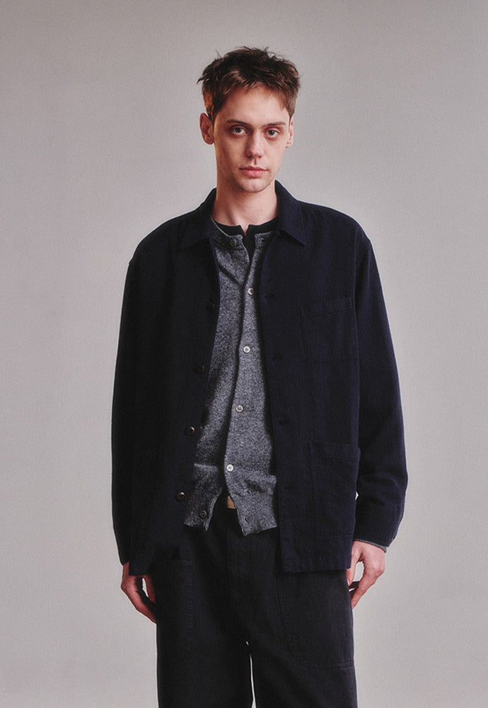 Art if acts - SILK NEP Work Jacket_Japanese Fabric (Deep Navy) product image 1 | TRAB K-Fashion Australia